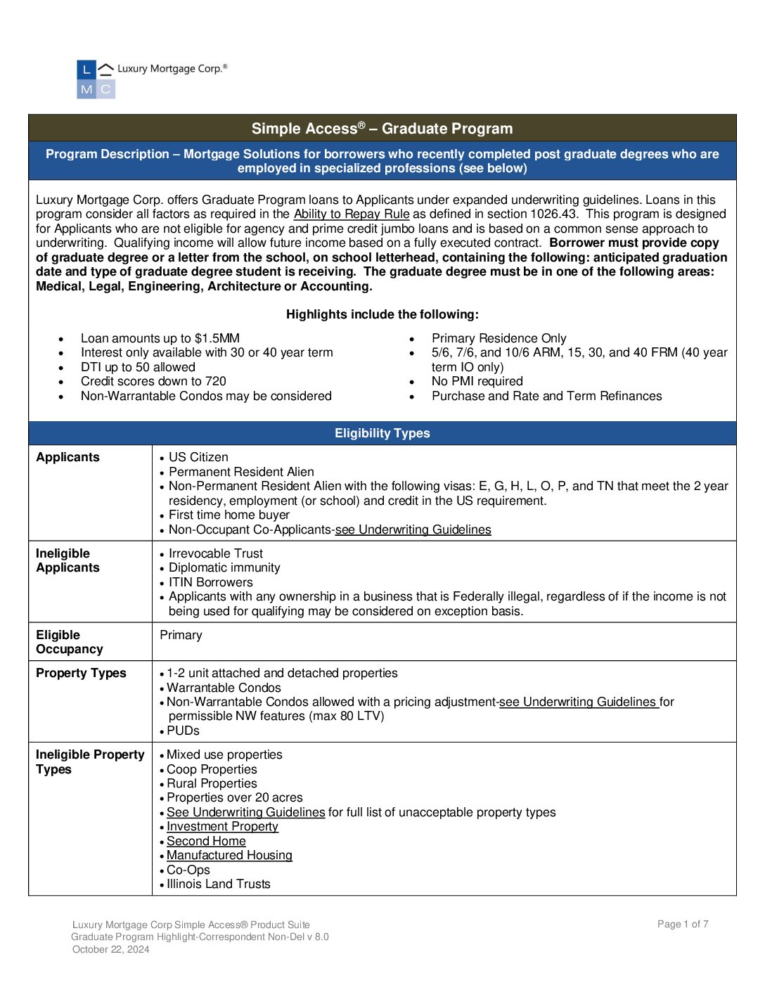 Simple Access - Asset Qualifier 6.6.1 Correspondent Page 1